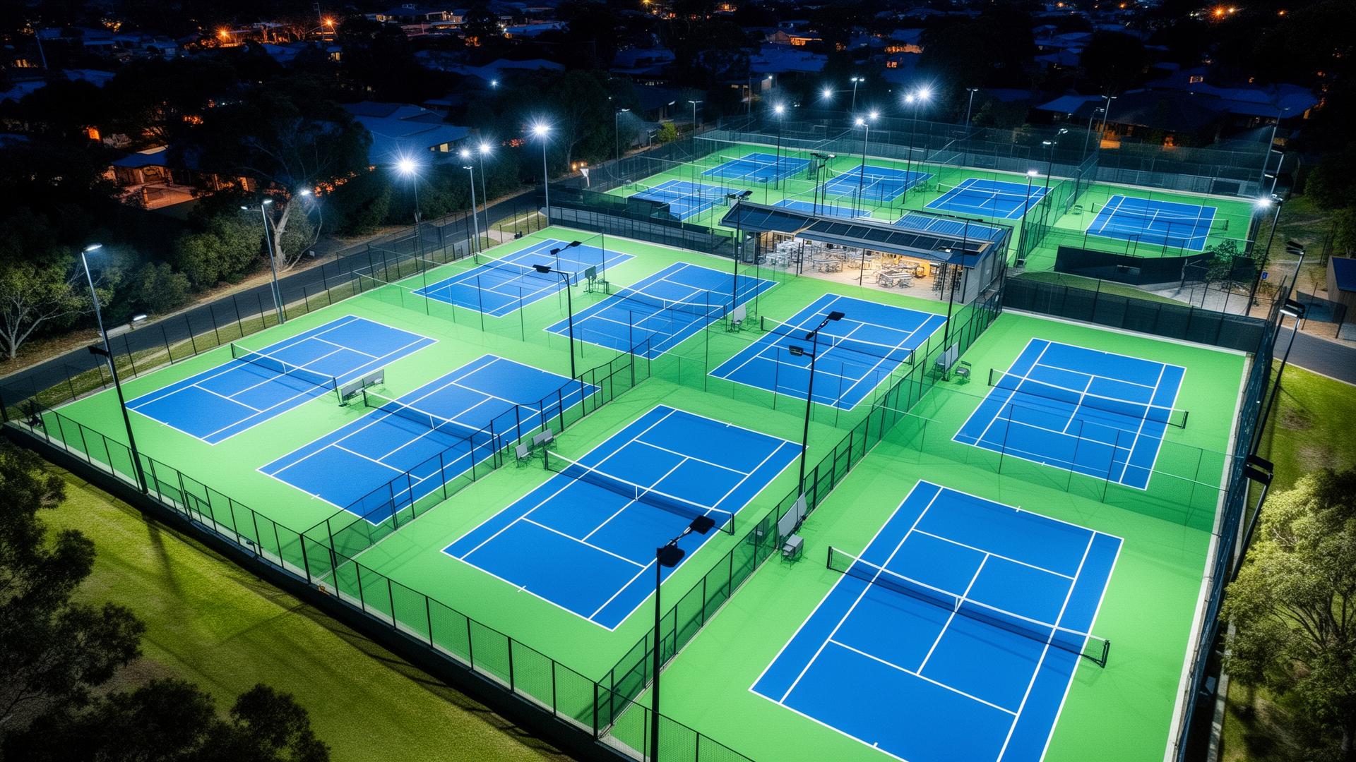 Courts at night